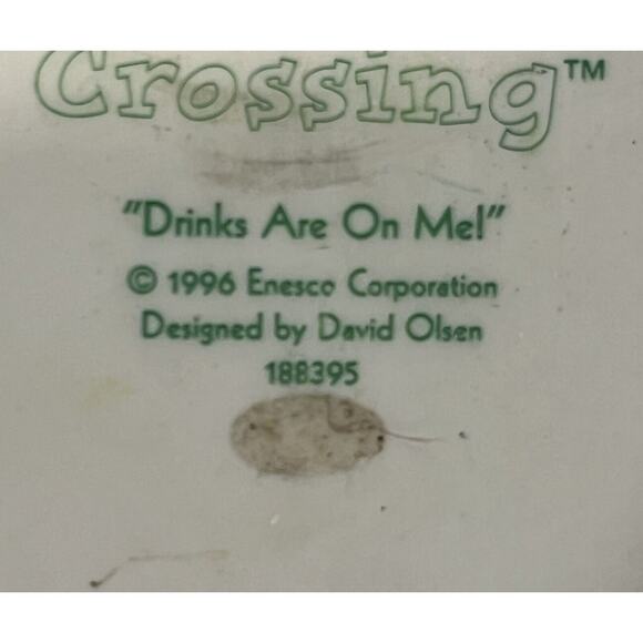 Enesco Moose Creek Crossing “Drinks Are On Me!” 1996 Bear Figurine #188395 - Picture 6 of 6